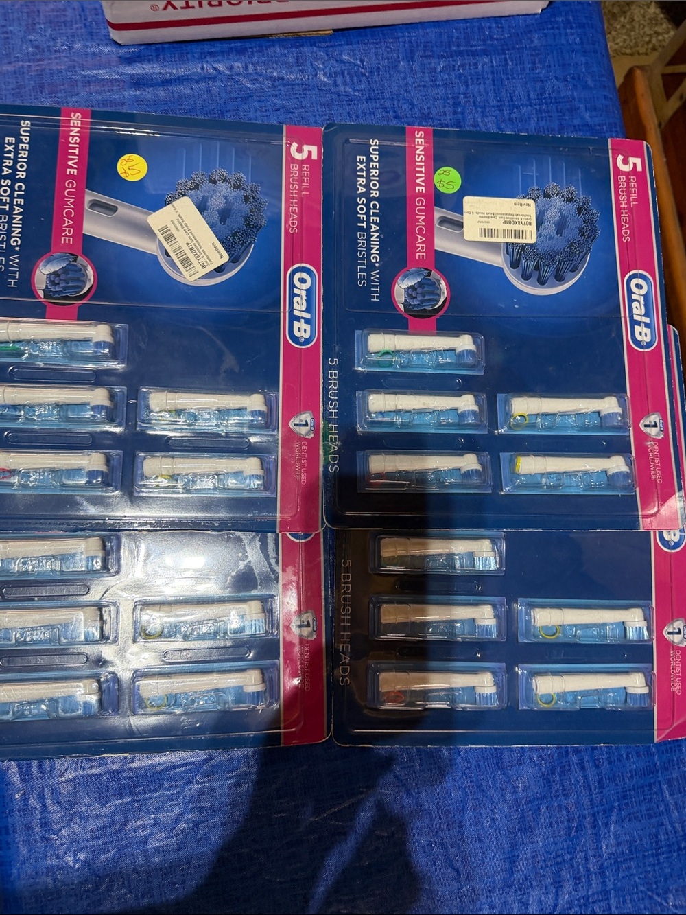 Sensitive Gum Care Electric Toothbrush Replacement Heads — White/Blue